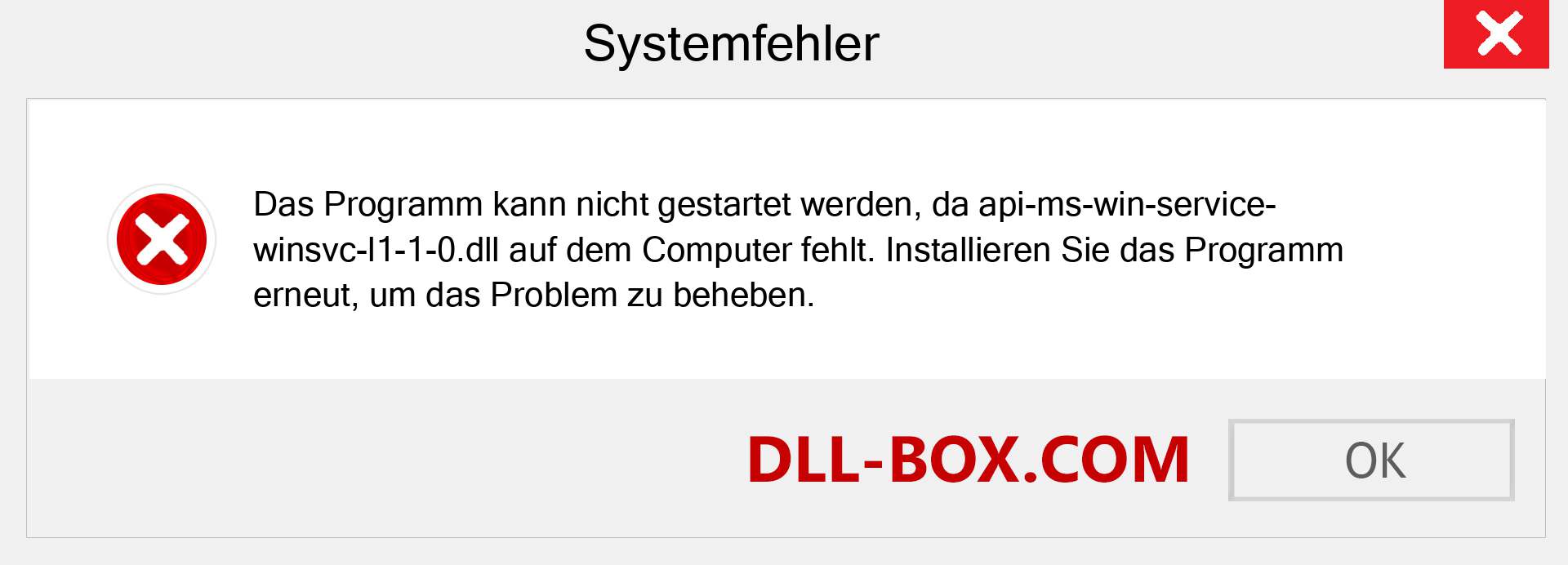 api-ms-win-service-winsvc-l1-1-0.dll-Datei fehlt?. Download für Windows 7, 8, 10 - Fix api-ms-win-service-winsvc-l1-1-0 dll Missing Error unter Windows, Fotos, Bildern