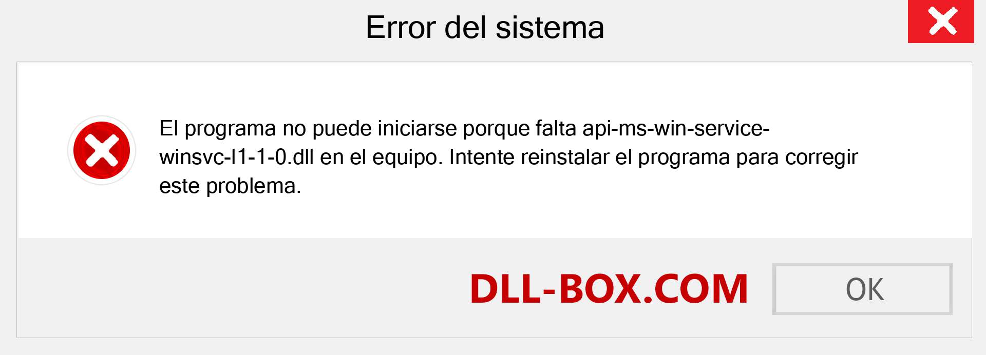 ¿Falta el archivo api-ms-win-service-winsvc-l1-1-0.dll ?. Descargar para Windows 7, 8, 10 - Corregir api-ms-win-service-winsvc-l1-1-0 dll Missing Error en Windows, fotos, imágenes